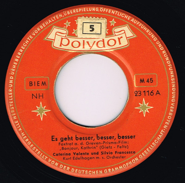 Cover for Es Geht Besser, Besser, Besser / Komm Ein Bißchen Mit Nach Italien