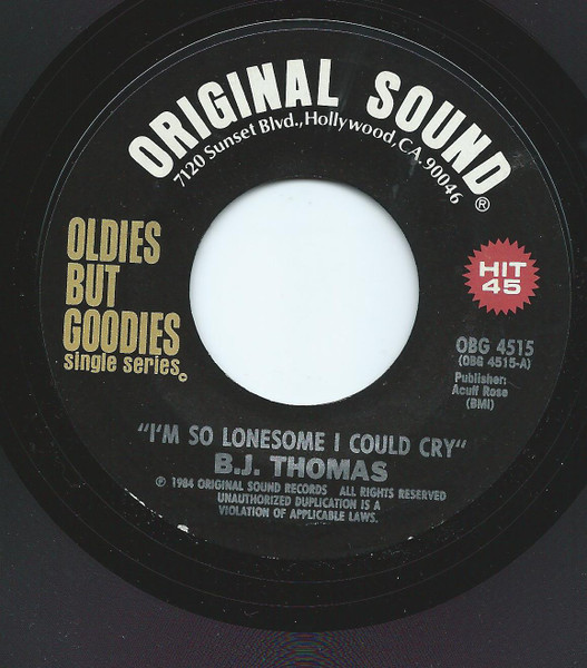 Cover for I'm So Lonesome I Could Cry / Why Don't You Believe Me